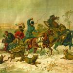 La "stampa di Tönle", utilizzata per l'edizione in lingua cimbra della Storia di Tönle (da un dipinto di Theodor Breitwieser).